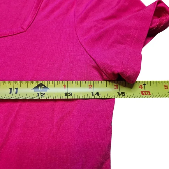 Mango Pop Medium Hot Pink Square Neck T-shirt - Picture 4 of 6